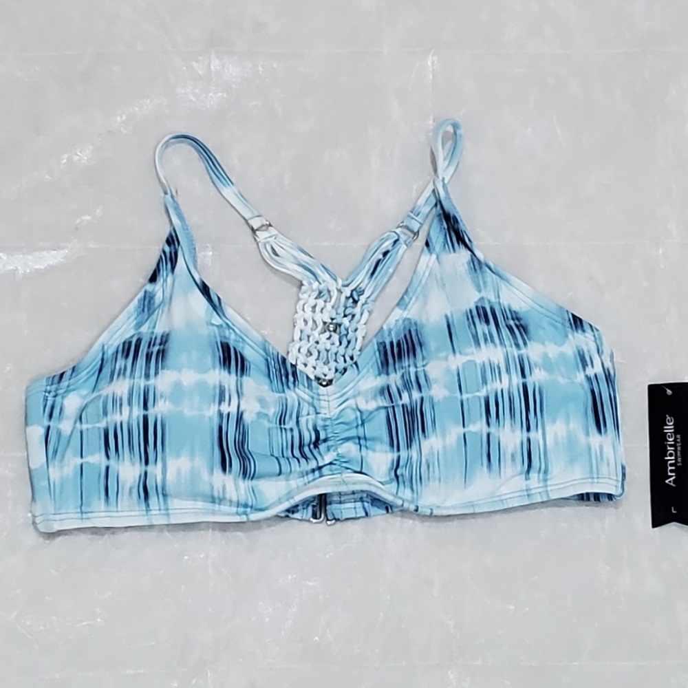 Ambrielle Tie-Dye Blue/Black With Print Top